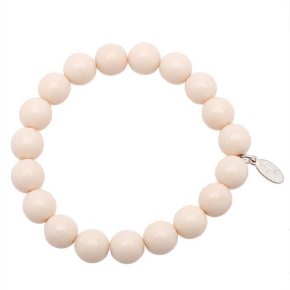 Pilgrim Skanderborg Off White Beaded Stretch Bracelet